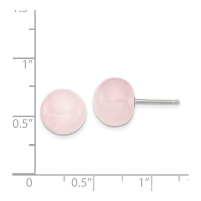 Sterling Silver Quartz Button Stud Earrings – view 5
