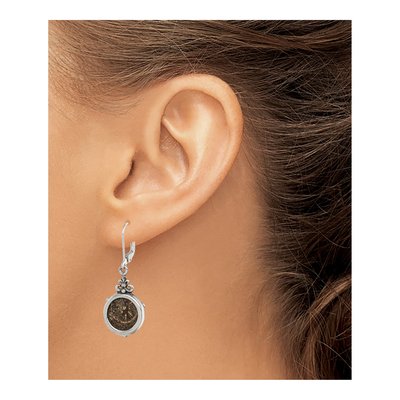 Sterling Silver Mother of Pearl & Crystal Dangle Earrings – view 3