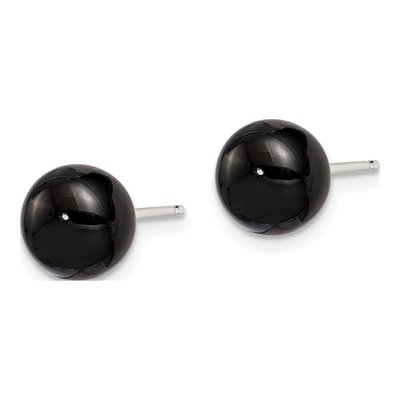 Sterling Silver Agate Button Stud Earrings – view 3