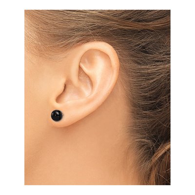 Sterling Silver Agate Button Stud Earrings – view 4