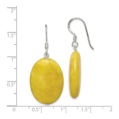 Sterling Silver Jade Oval Dangle Earrings – view 5