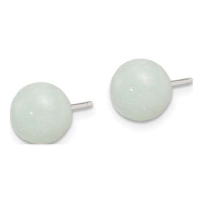 Sterling Silver Amazonite Button Stud Earrings – view 3