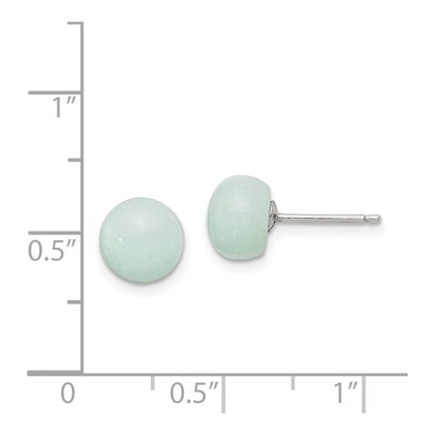 Sterling Silver Amazonite Button Stud Earrings – view 5