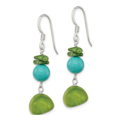 Sterling Silver Jade Dangle Earrings – view 3