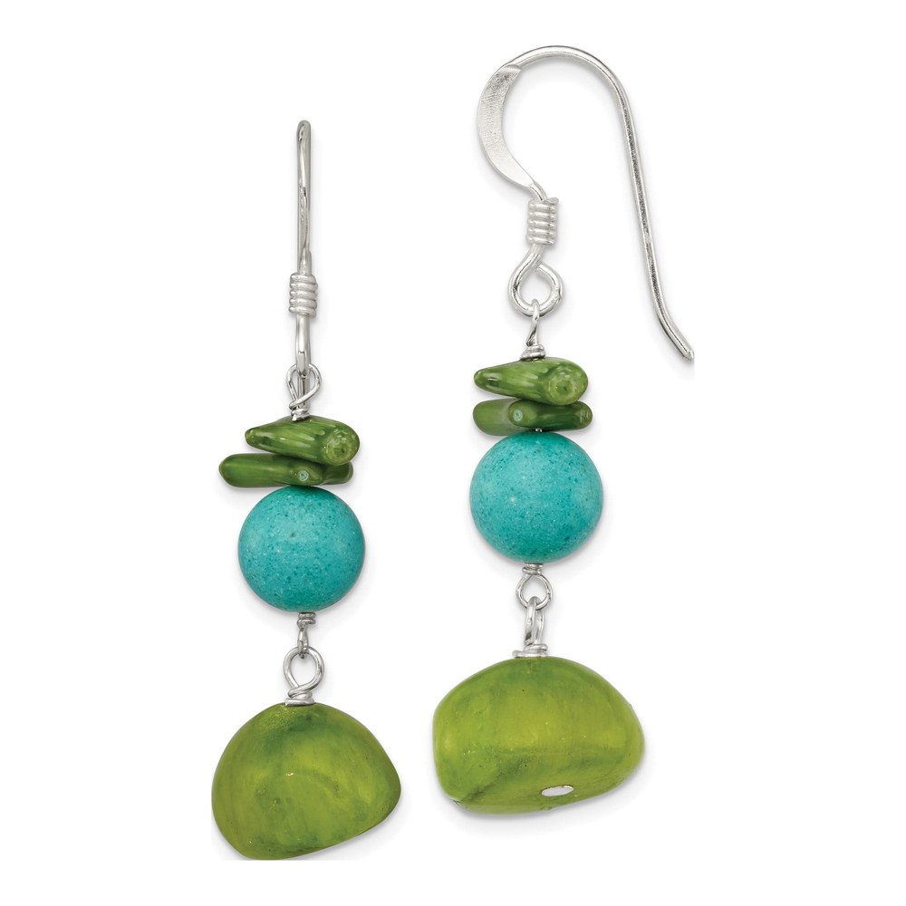 Sterling Silver Jade Dangle Earrings