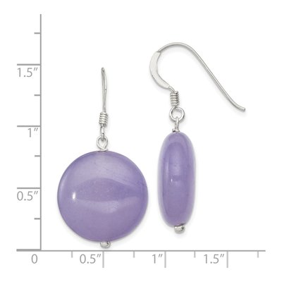 Sterling Silver Lavender Jade Circle Dangle Earrings – view 5