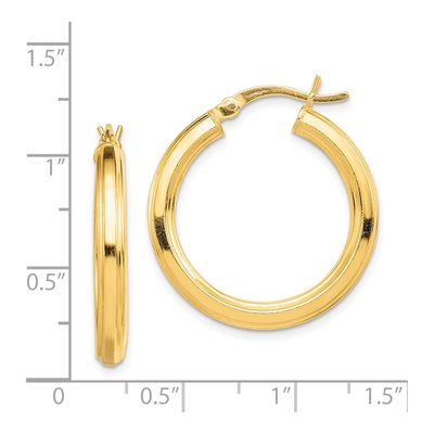 Gold-Plated Sterling Silver 20mm Grooved Hoop Earrings – view 5