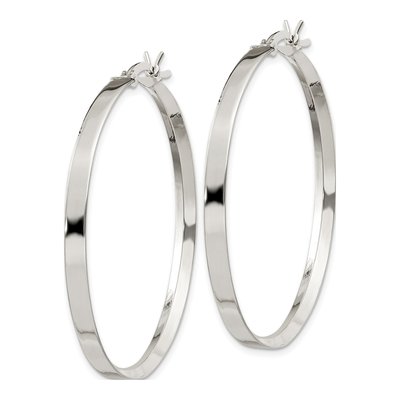 Sterling Silver 40mm Hoop Earrings – view 3