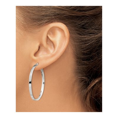 Sterling Silver 40mm Hoop Earrings – view 4