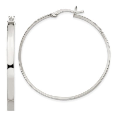 Sterling Silver 40mm Hoop Earrings