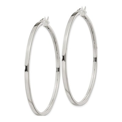 Sterling Silver 50mm Hoop Earrings – view 3