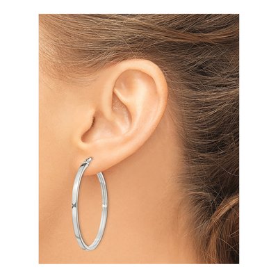 Sterling Silver 40mm Hoop Earrings – view 4