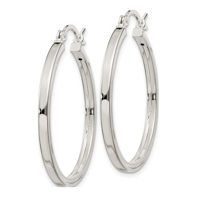 Sterling Silver 30mm Hoop Earrings – view 3