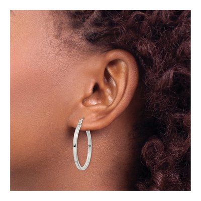 Sterling Silver 30mm Hoop Earrings – view 4