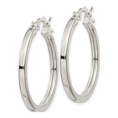 Sterling Silver 25mm Hoop Earrings – view 3