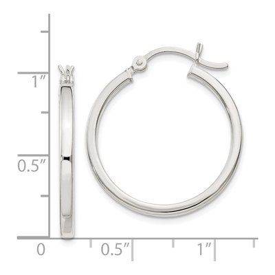 Sterling Silver 25mm Hoop Earrings – view 5