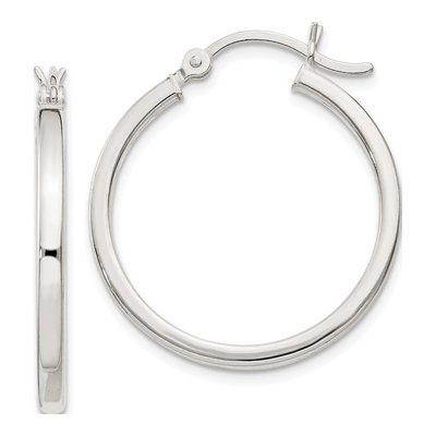Sterling Silver 25mm Hoop Earrings