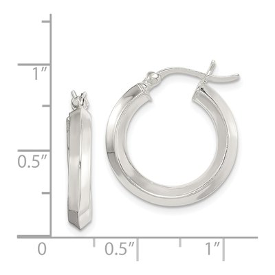 Sterling Silver 20mm Knife Edge Hoop Earrings – view 5