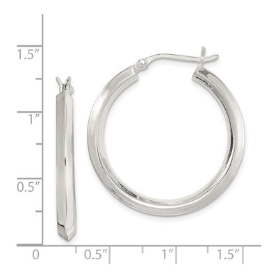 Sterling Silver 30mm Knife Edge Hoop Earrings – view 5