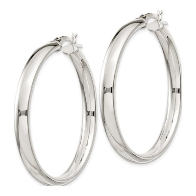 Sterling Silver 40mm Hoop Earrings – view 3