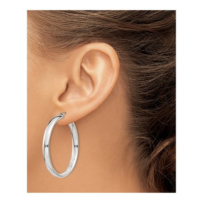 Sterling Silver 40mm Hoop Earrings – view 4
