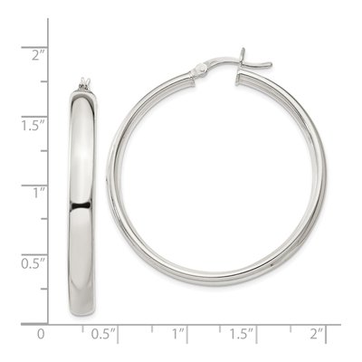 Sterling Silver 40mm Hoop Earrings – view 5