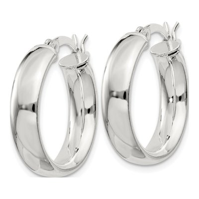 Sterling Silver 20mm Hollow Hoop Earrings – view 3
