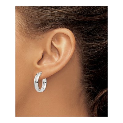 Sterling Silver 20mm Hollow Hoop Earrings – view 4
