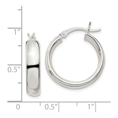 Sterling Silver 20mm Hollow Hoop Earrings – view 5
