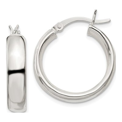 Sterling Silver 20mm Hollow Hoop Earrings