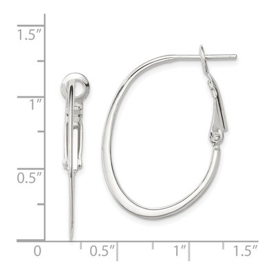 Sterling Silver 31mm Oval Hoop Earrings – view 5