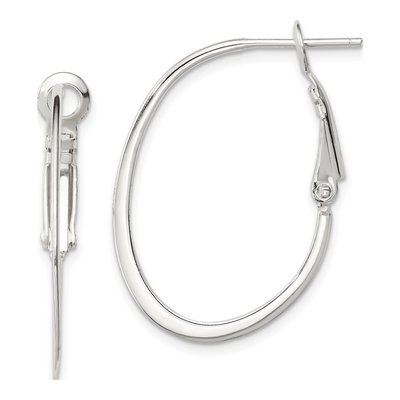 Sterling Silver 31mm Oval Hoop Earrings