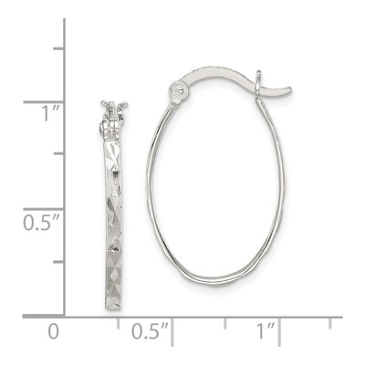Sterling Silver 15mm Oval Hoop Earrings – view 5