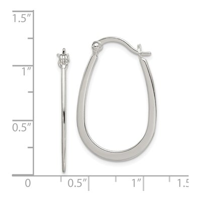 Sterling Silver 15mm Oval Hoop Earrings – view 5