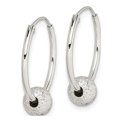 Sterling Silver 16mm Laser-Cut Endless Hoop Earrings – view 3
