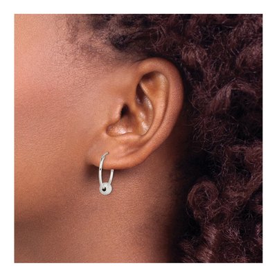 Sterling Silver 16mm Laser-Cut Endless Hoop Earrings – view 4