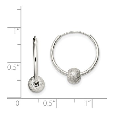 Sterling Silver 16mm Laser-Cut Endless Hoop Earrings – view 5