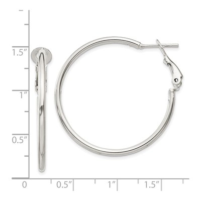 Sterling Silver 35mm Round Hoop Earrings – view 5