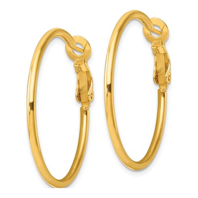 Gold-Plated Sterling Silver 35mm Round Hoop Earrings – view 3