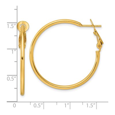 Gold-Plated Sterling Silver 35mm Round Hoop Earrings – view 5