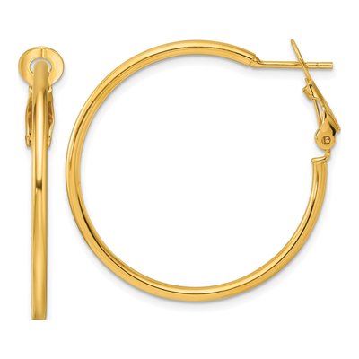 Gold-Plated Sterling Silver 35mm Round Hoop Earrings