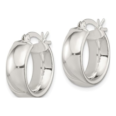 Sterling Silver 9mm Round Hoop Earrings – view 3