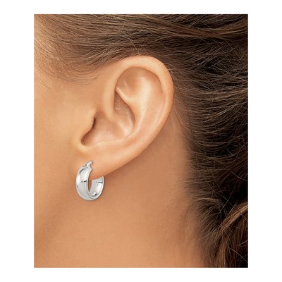 Sterling Silver 9mm Round Hoop Earrings – view 4