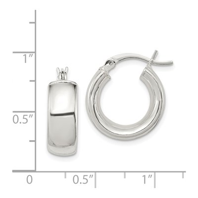 Sterling Silver 9mm Round Hoop Earrings – view 5