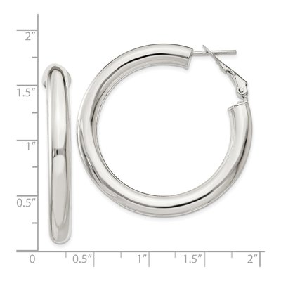 Sterling Silver 40mm Omega Back Hoop Earrings – view 5