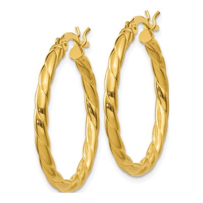 Gold-Plated Sterling Silver 20mm Twisted Hoop Earrings – view 3