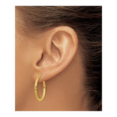 Gold-Plated Sterling Silver 20mm Twisted Hoop Earrings – view 4