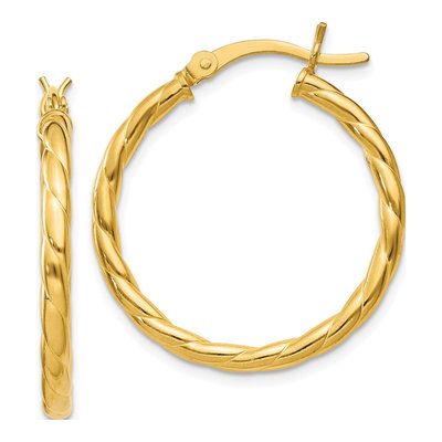 Gold-Plated Sterling Silver 20mm Twisted Hoop Earrings