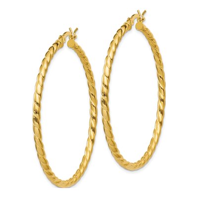 Gold-Plated Sterling Silver 40mm Twisted Hoop Earrings – view 3