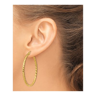 Gold-Plated Sterling Silver 40mm Twisted Hoop Earrings – view 4